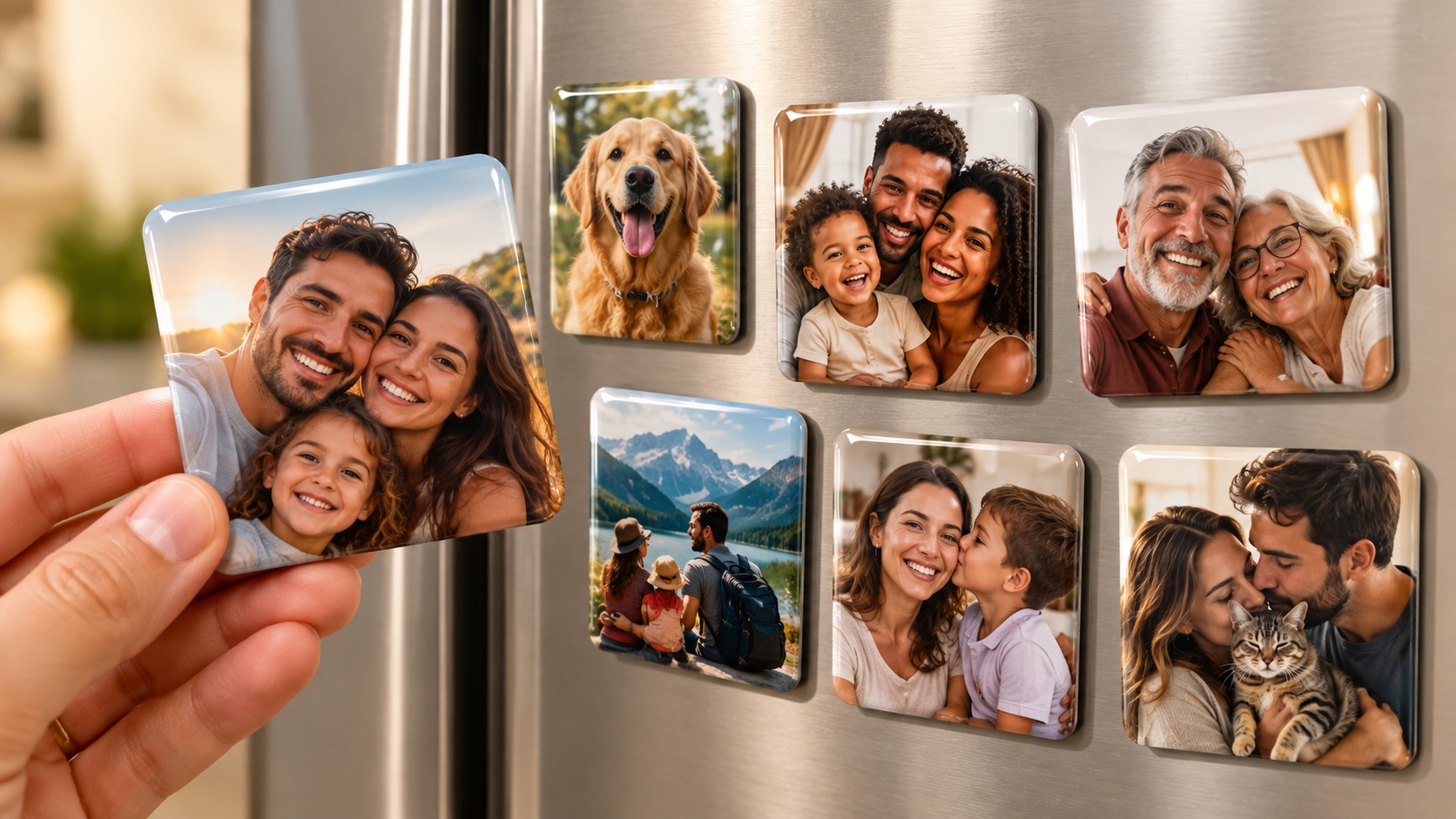 Fotos impressas em ímãs